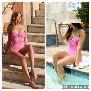Melissa Odabash “Como” Pink Strapless Swimsuit
